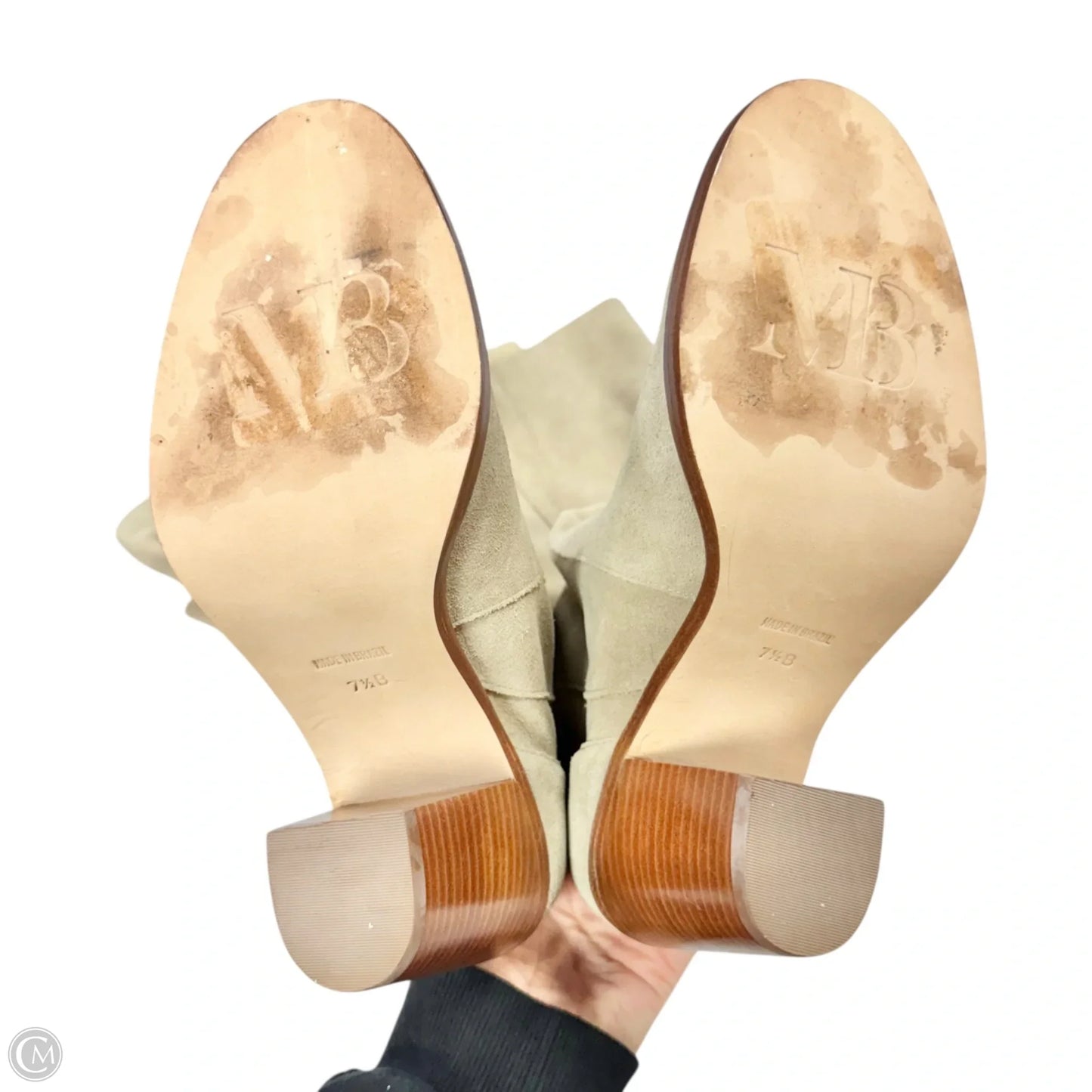 Boots Knee Heels By Matt Bernson In Taupe, Size: 7.5