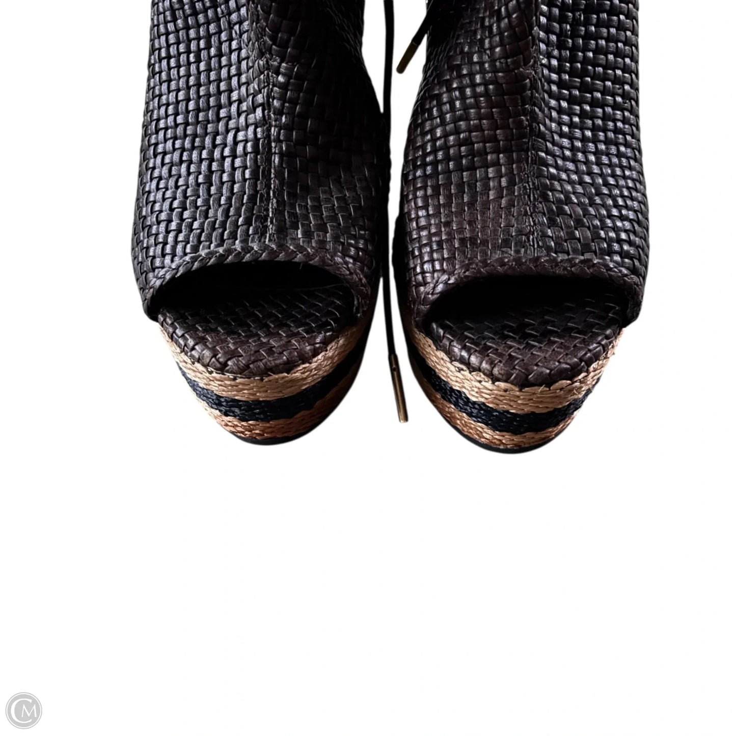 Boots Luxury Designer By Burberry In Brown, Size: 7.5