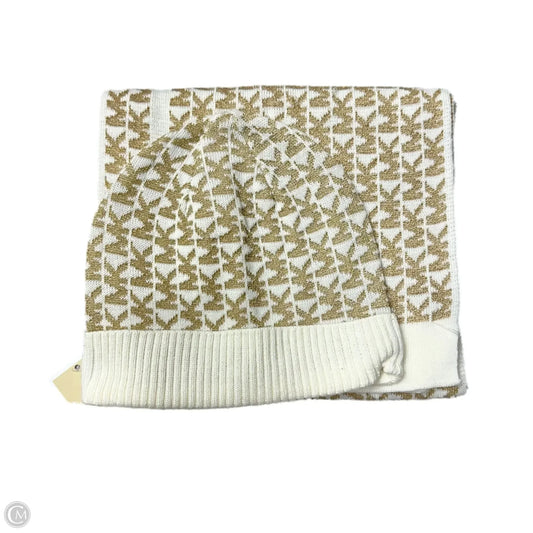 Scarf Winter Set By Michael By Michael Kors In Gold & White