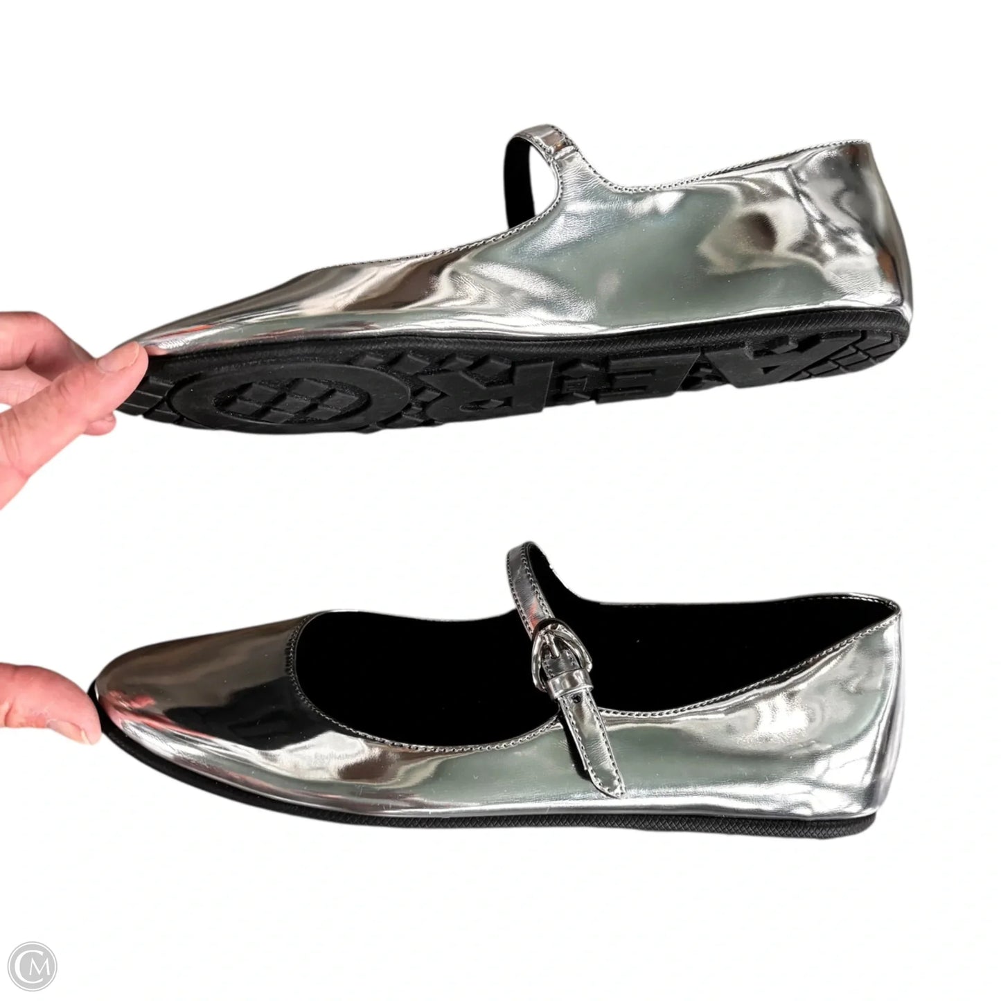 Shoes Flats By Aerosoles In Silver, Size: 7.5