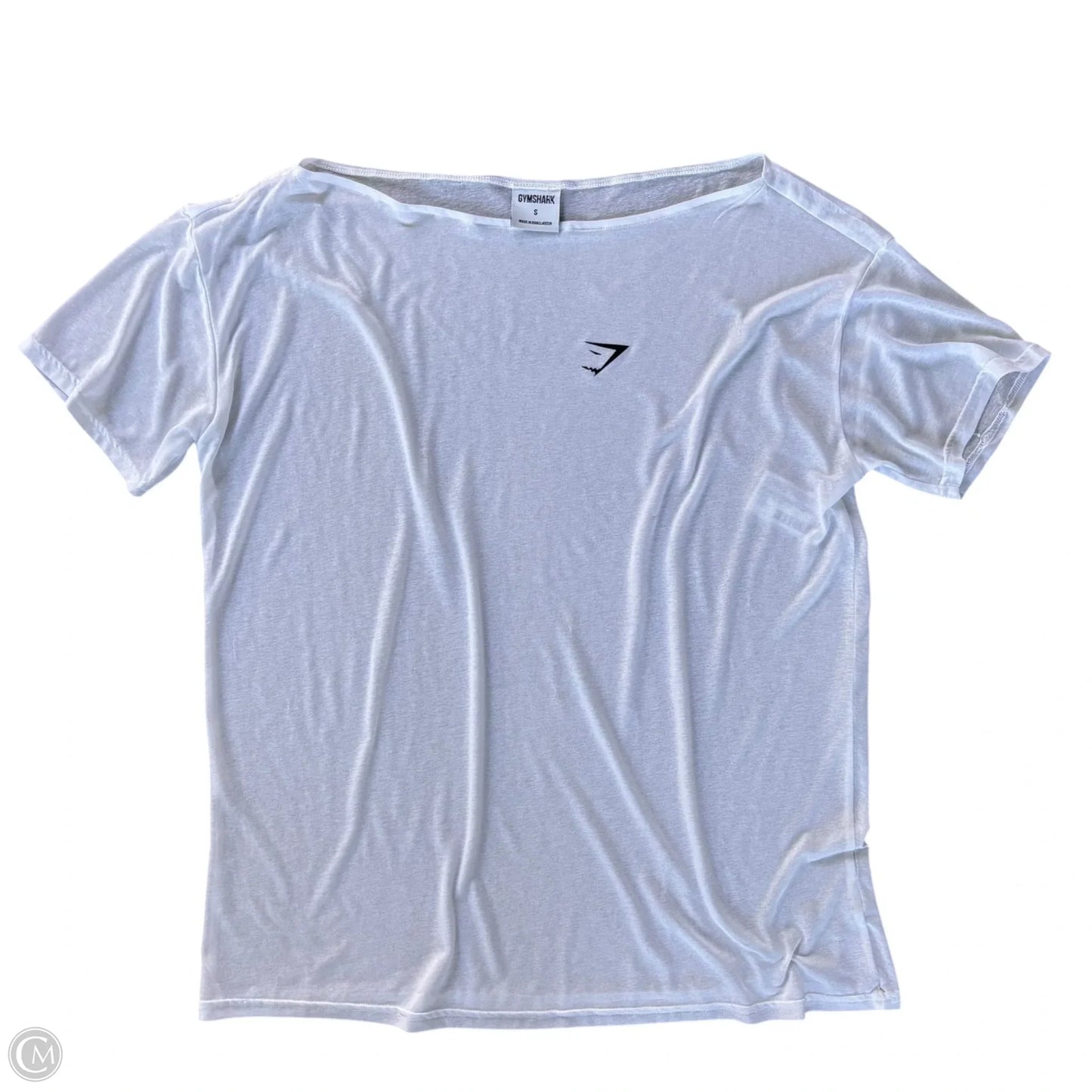 Athletic Top Short Sleeve By Gym Shark In White, Size: S