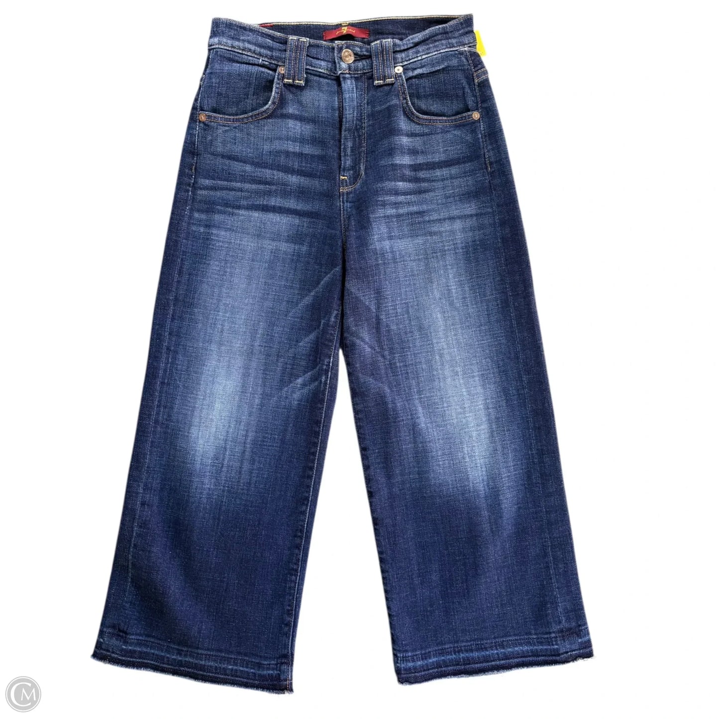 Jeans Cropped By 7 For All Mankind In Blue Denim, Size: 0
