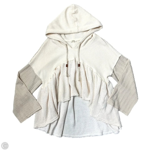 Sweatshirt Hoodie By Pol In Cream, Size: S