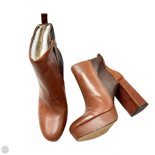 Boots Ankle Heels By Vince Camuto In Brown, Size: 9.5