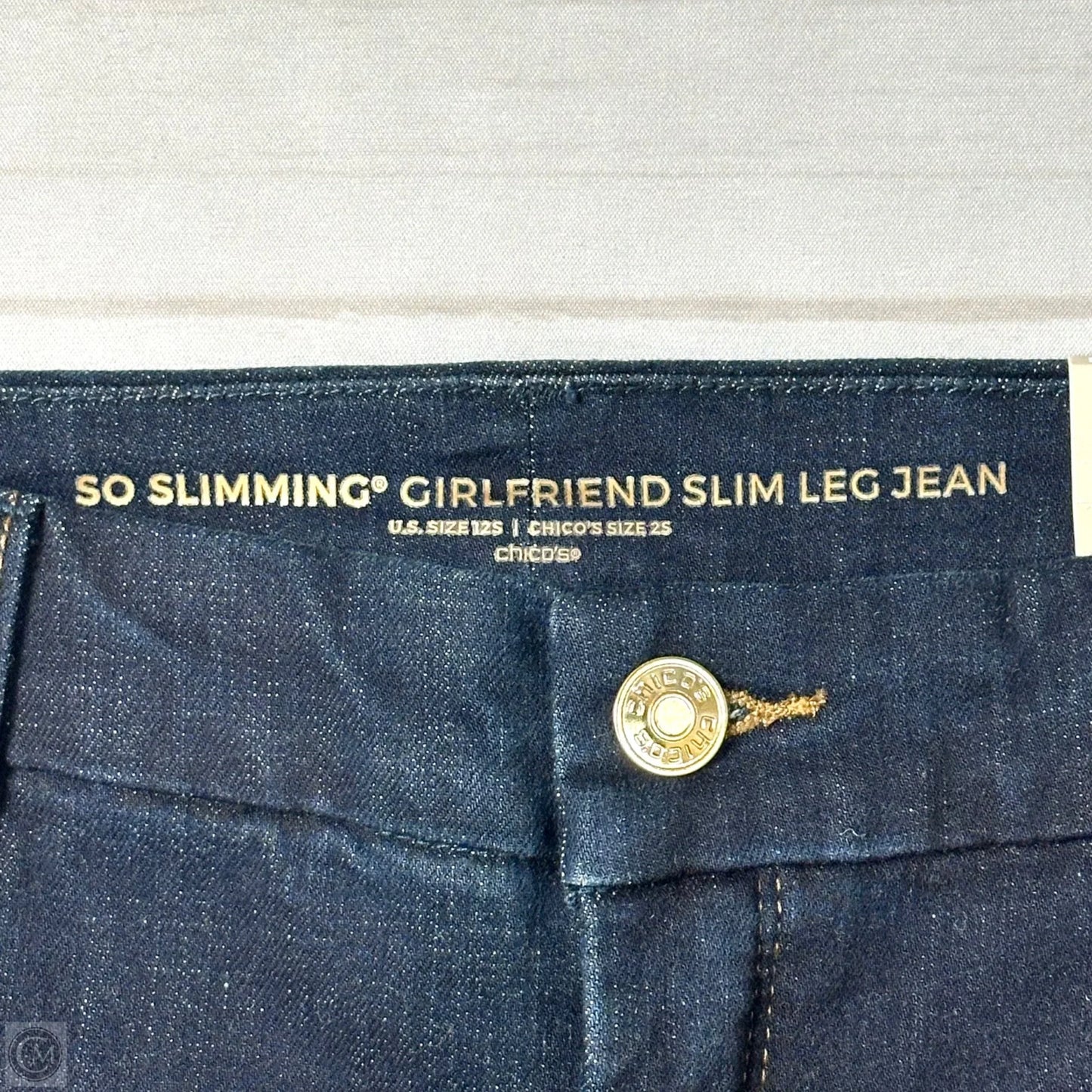 Jeans Straight By Chicos In Blue Denim, Size: 12p