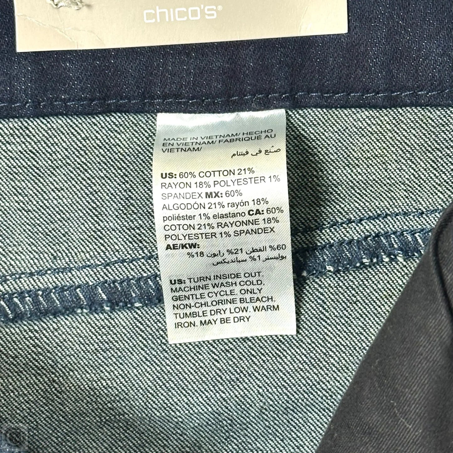 Jeans Straight By Chicos In Blue Denim, Size: 12p