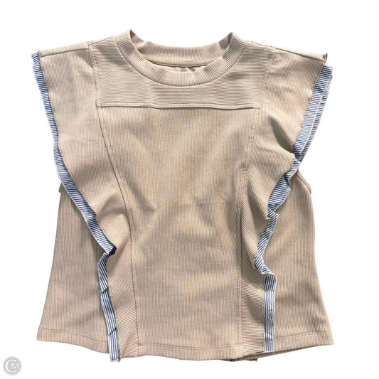 Top Sleeveless By Anthropologie In Blue & Tan, Size: S