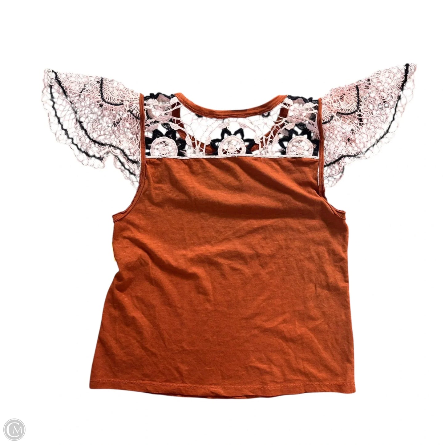 Top Short Sleeve By Anthropologie In Brown, Size: S