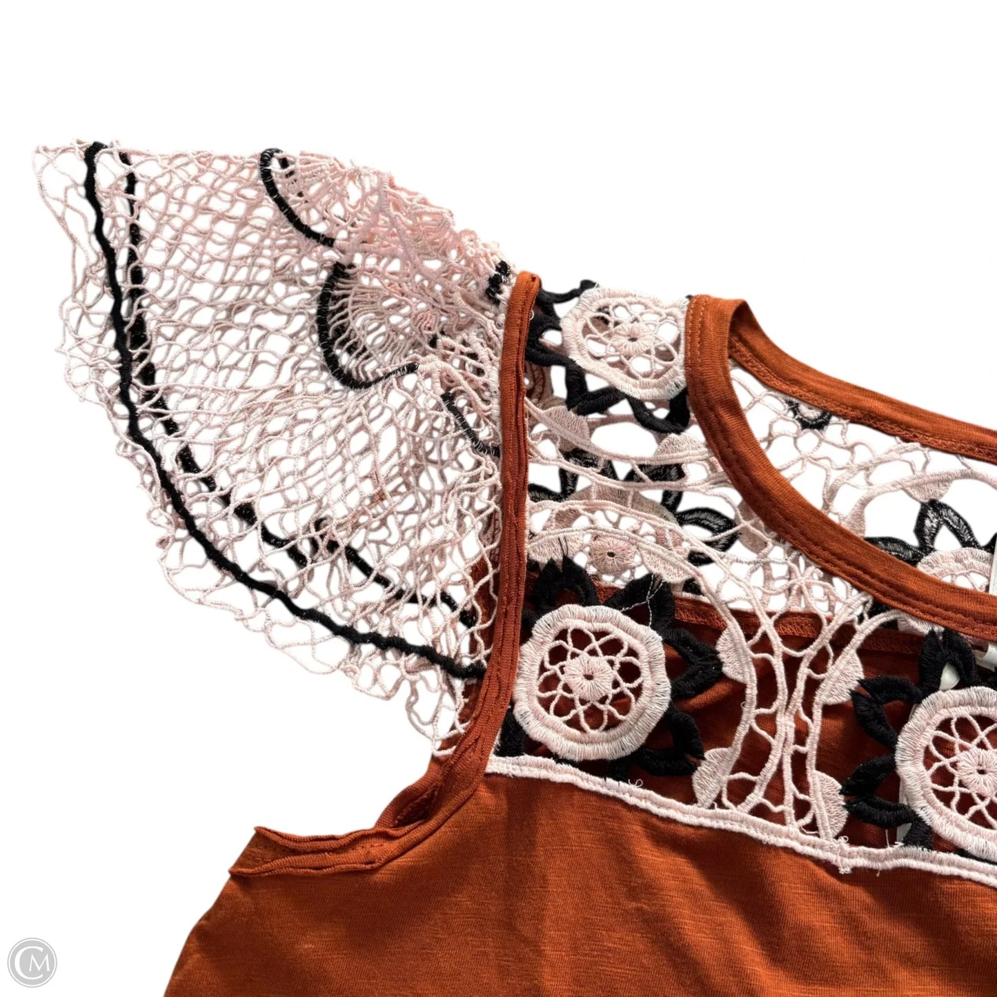 Top Short Sleeve By Anthropologie In Brown, Size: S