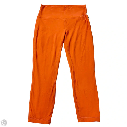 Athletic Leggings Capris By Lululemon In Orange, Size: M