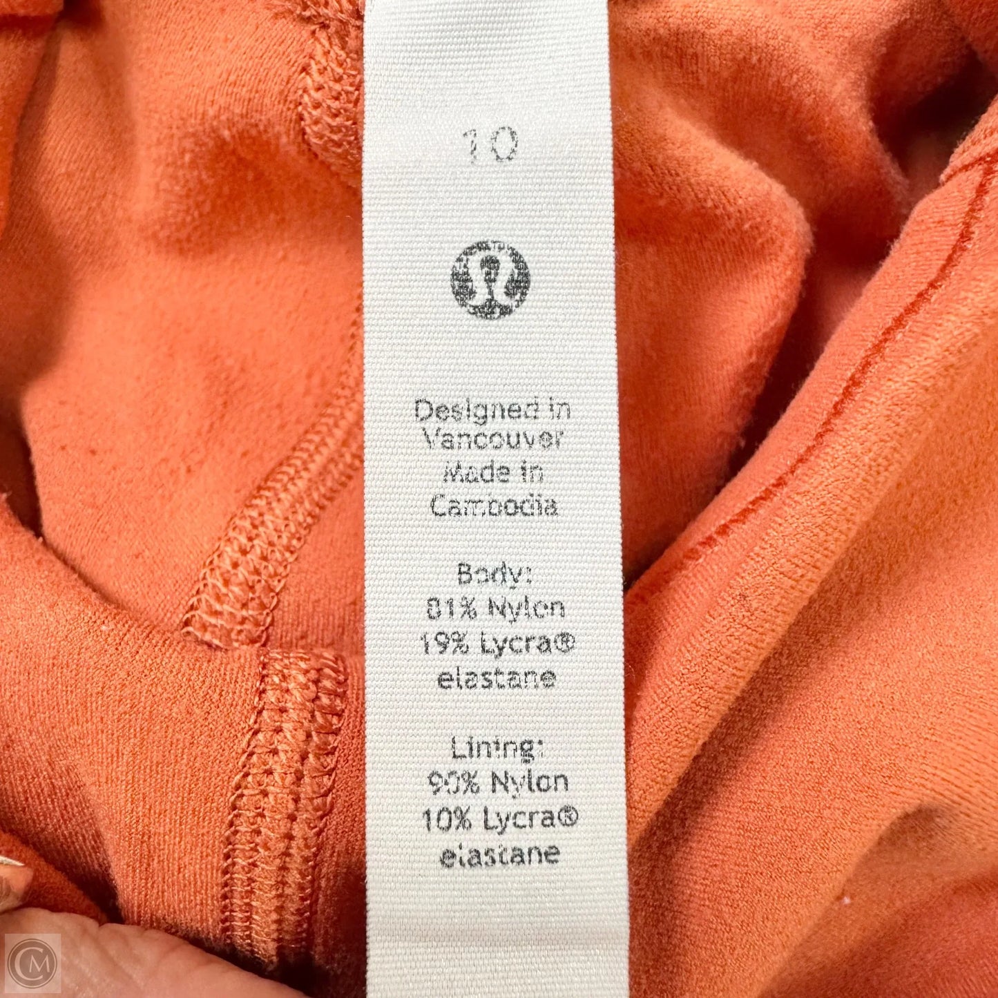 Athletic Leggings Capris By Lululemon In Orange, Size: M