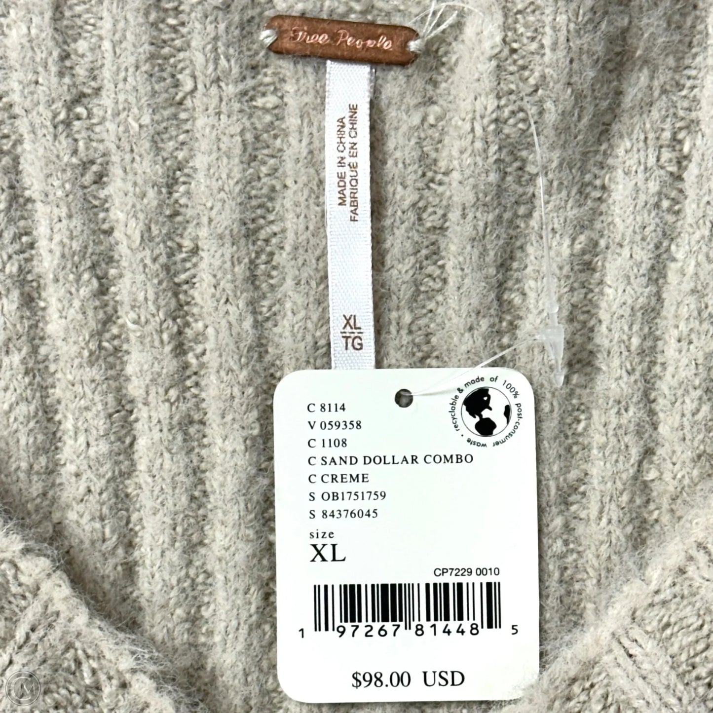 Sweater By Free People In Cream, Size: Xl