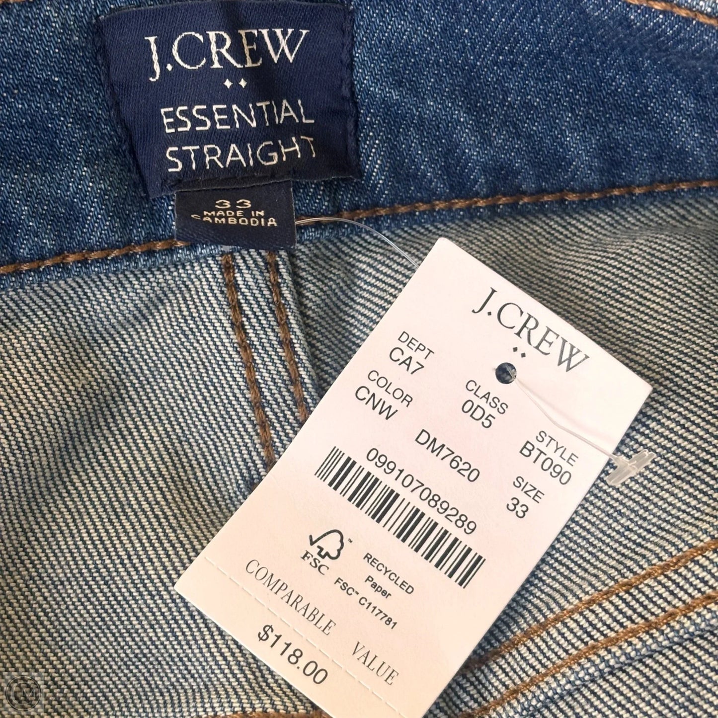 Jeans Straight By J. Crew In Blue Denim, Size: 16