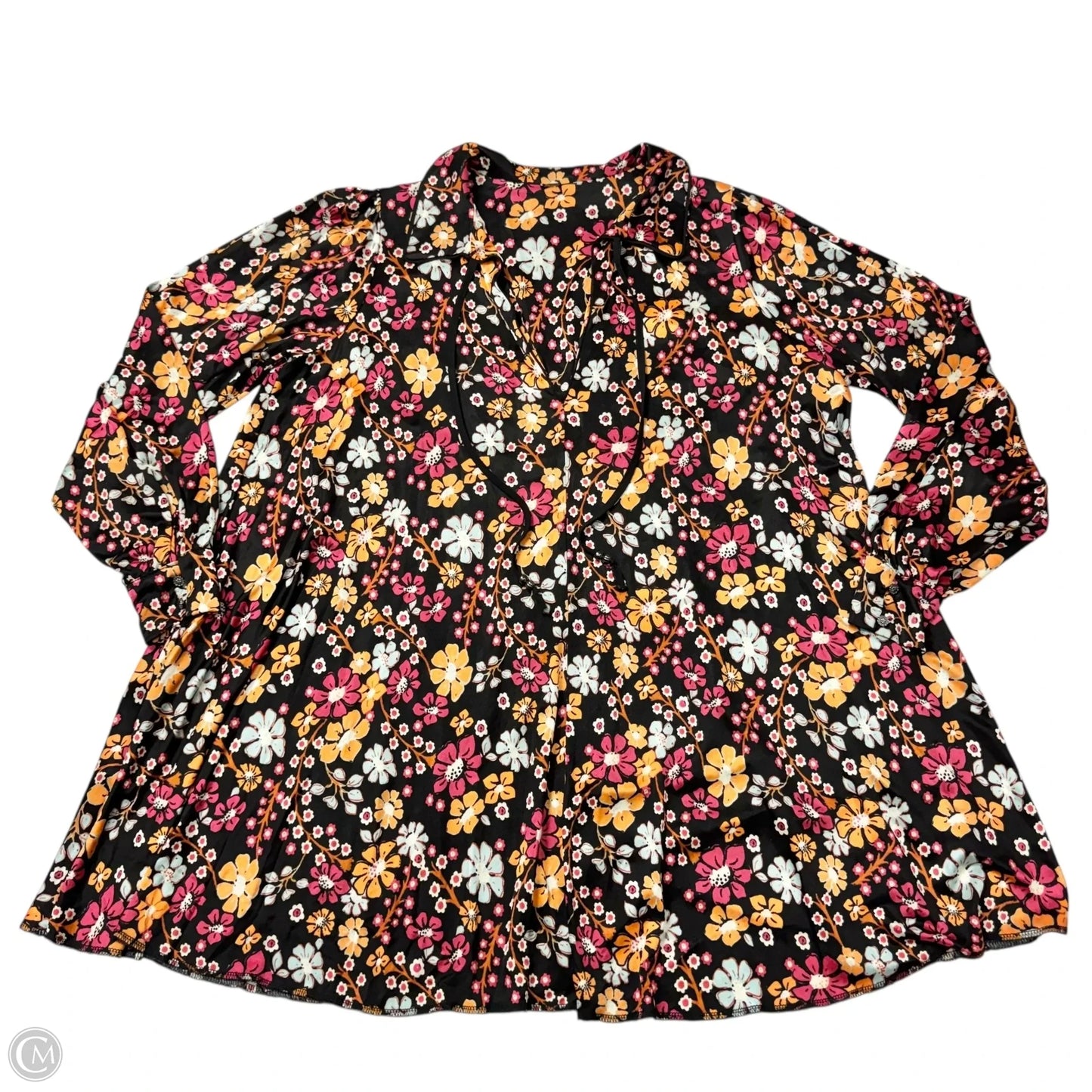 Tunic Long Sleeve By Free People In Floral Print, Size: M