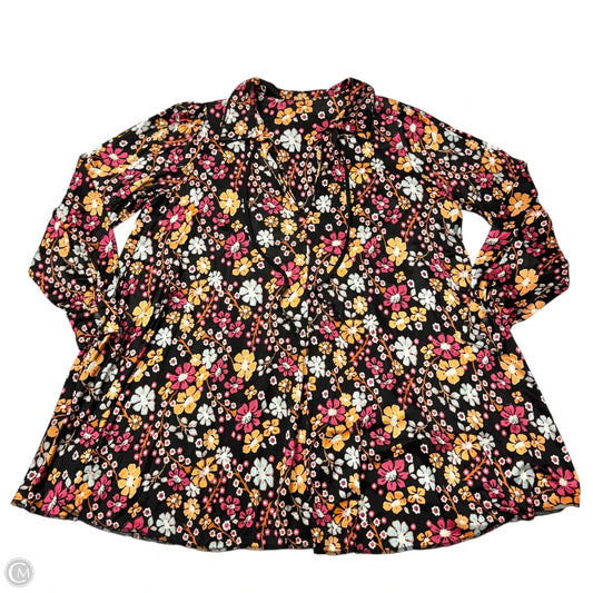 Tunic Long Sleeve By Free People In Floral Print, Size: M