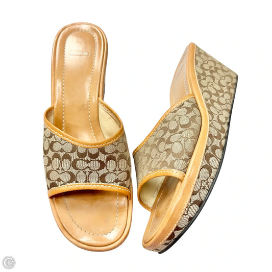 Sandals Designer By Coach In Brown & Tan, Size: 11