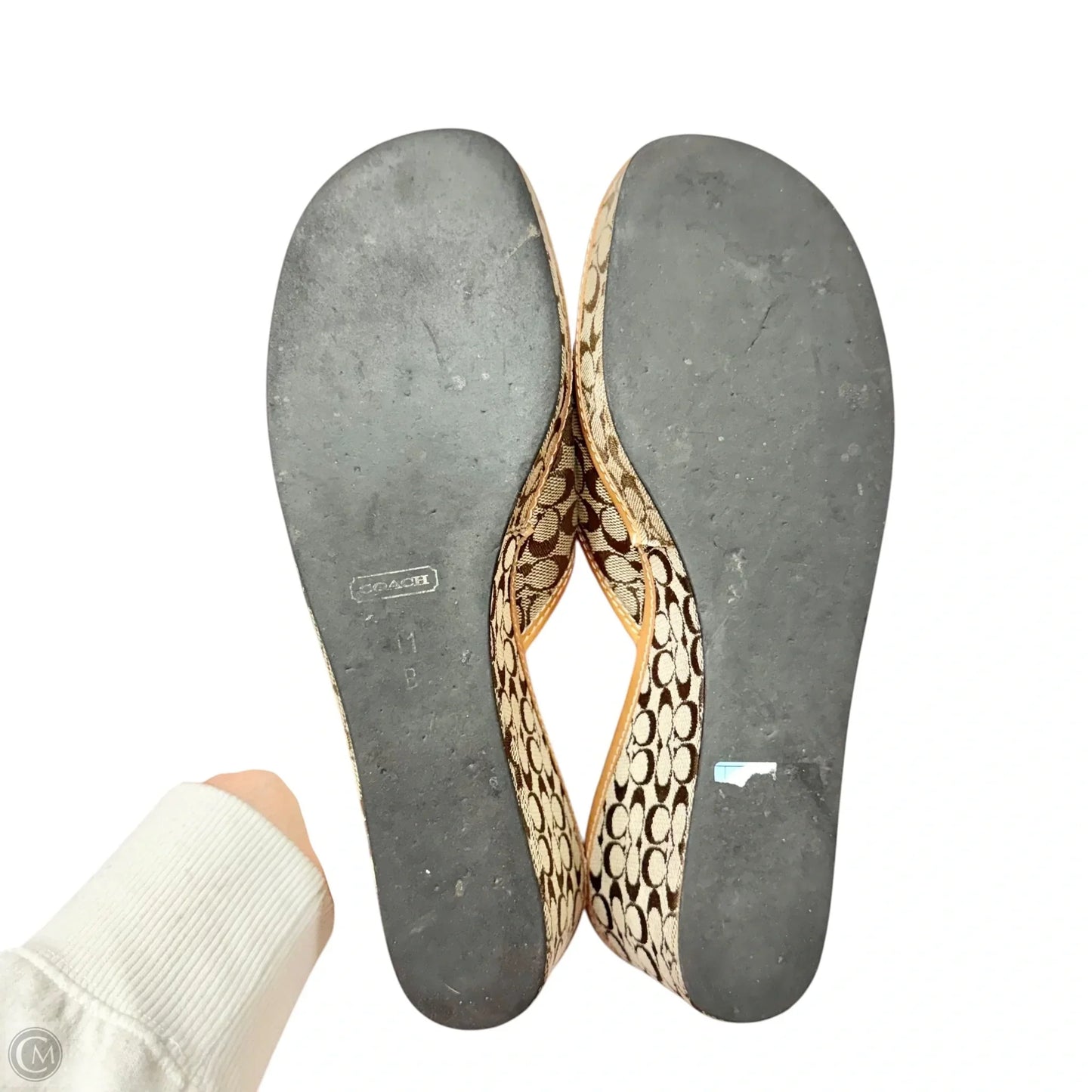 Sandals Designer By Coach In Brown & Tan, Size: 11