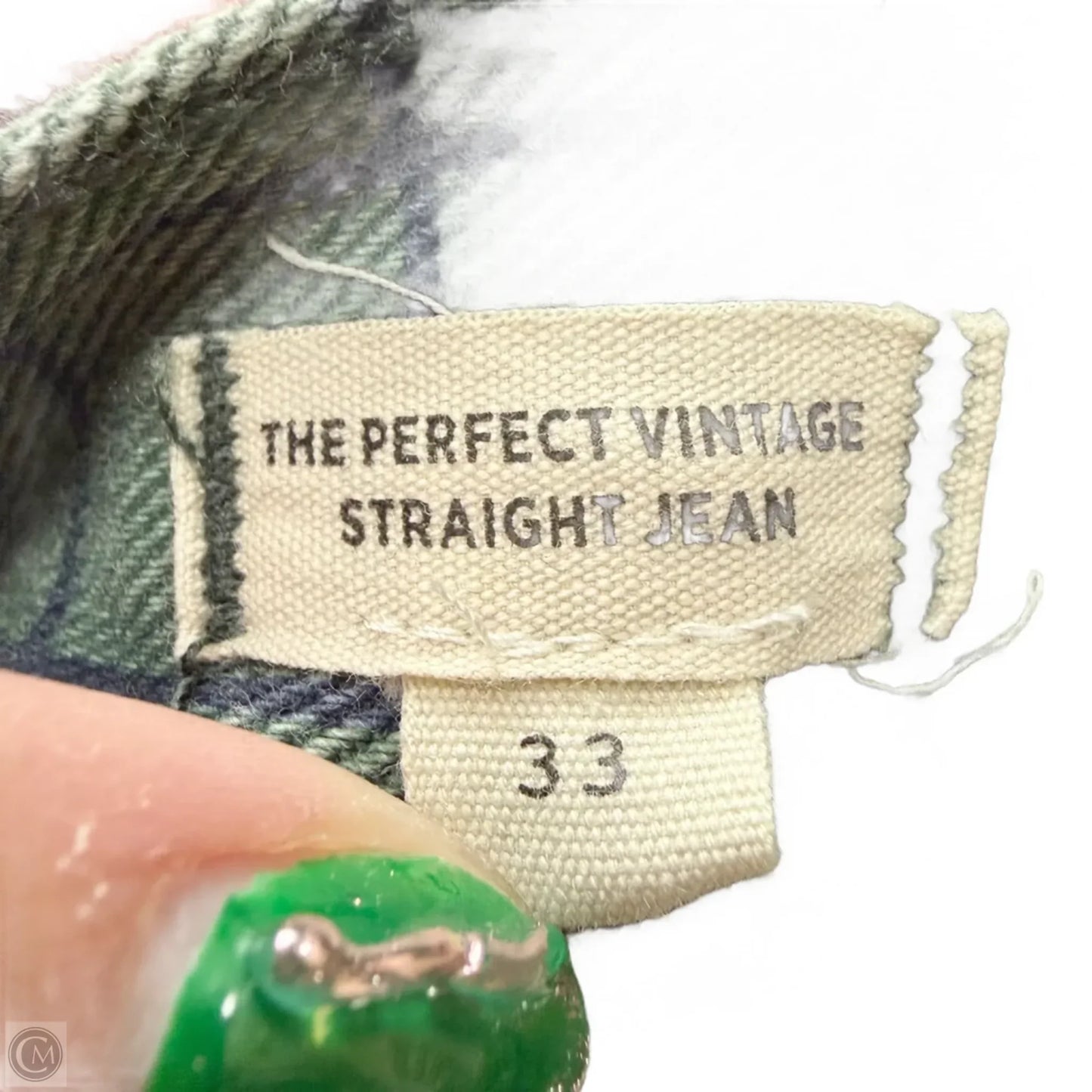 Jeans Straight By Madewell In Blue & Green, Size: 16