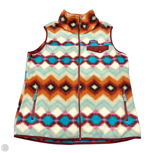Vest Fleece By Patagonia In Blue & Brown, Size: Xl