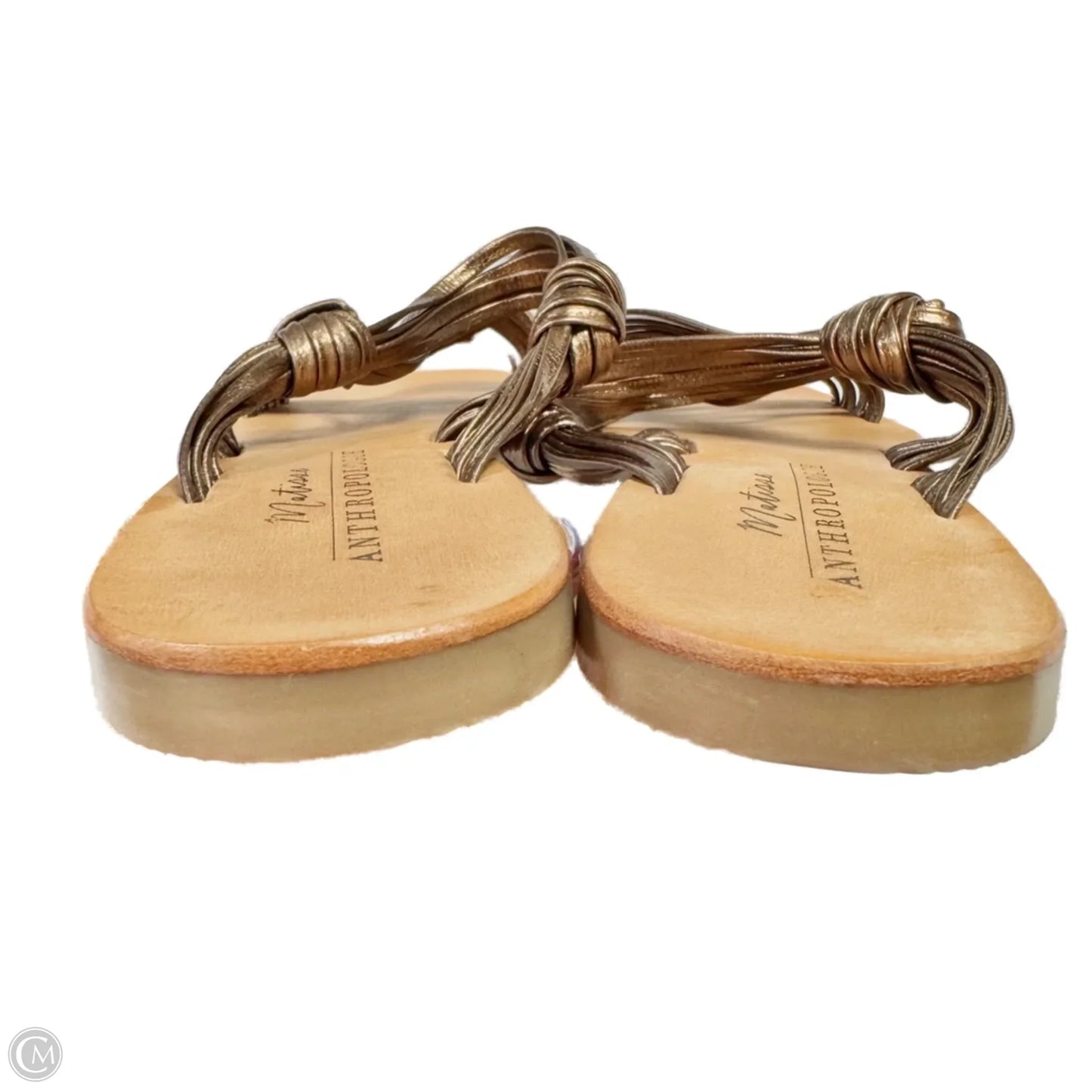 Sandals Flats By Anthropologie In Brown & Gold, Size: 9