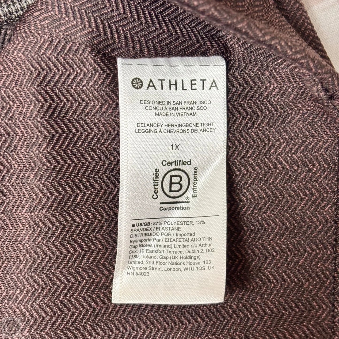 Athletic Leggings By Athleta In Brown, Size: 1x