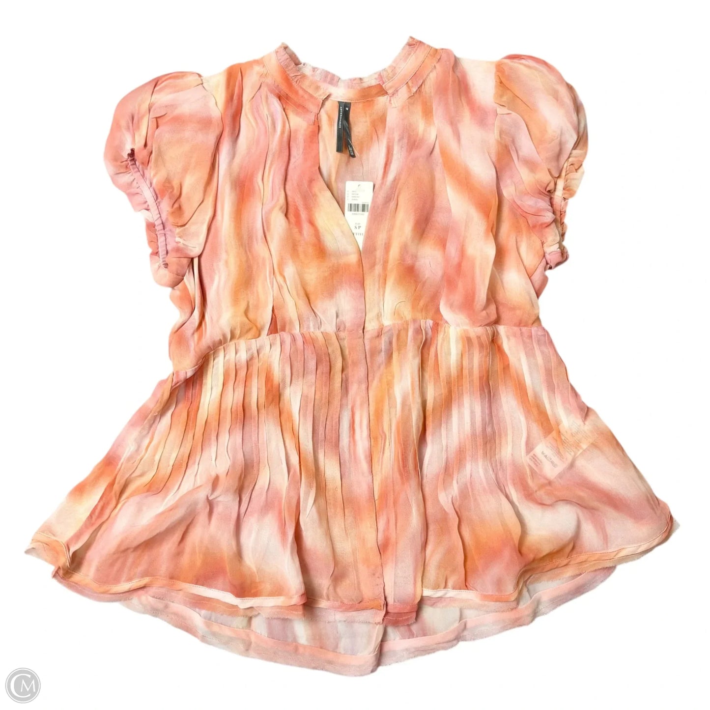Top Short Sleeve By Anthropologie In Orange, Size: Sp