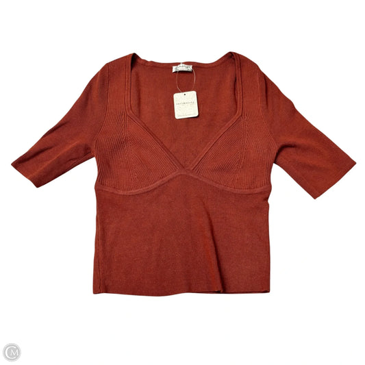 Top Short Sleeve By Free People In Orange, Size: Xs