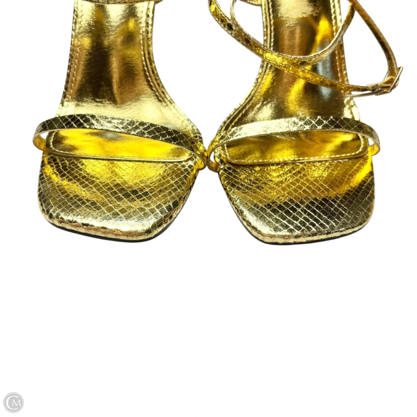 Shoes Heels Kitten By Fashion Nova In Gold, Size: 9