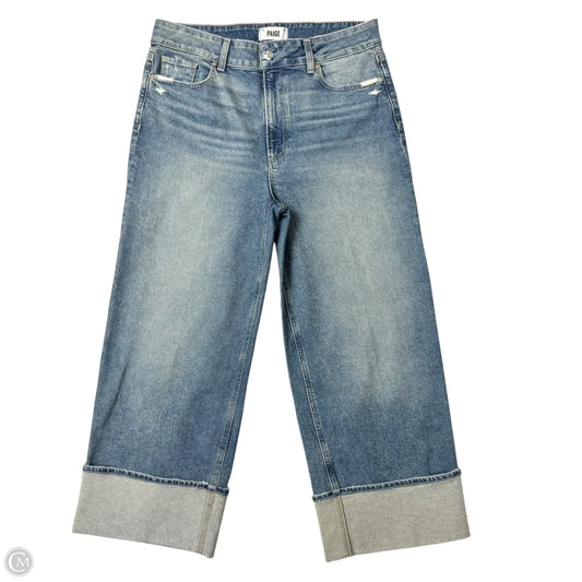 Jeans Flared By Paige In Blue Denim, Size: 14