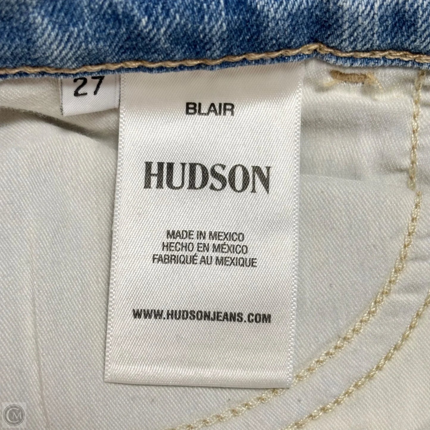Jeans Straight By Hudson In Blue Denim, Size: 4