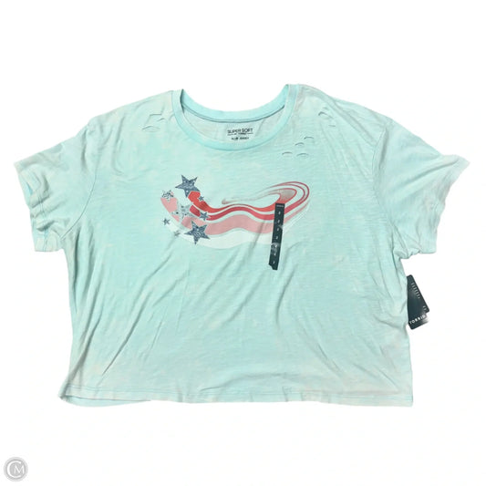 Top Short Sleeve By Torrid In Blue & Red & White, Size: 2x