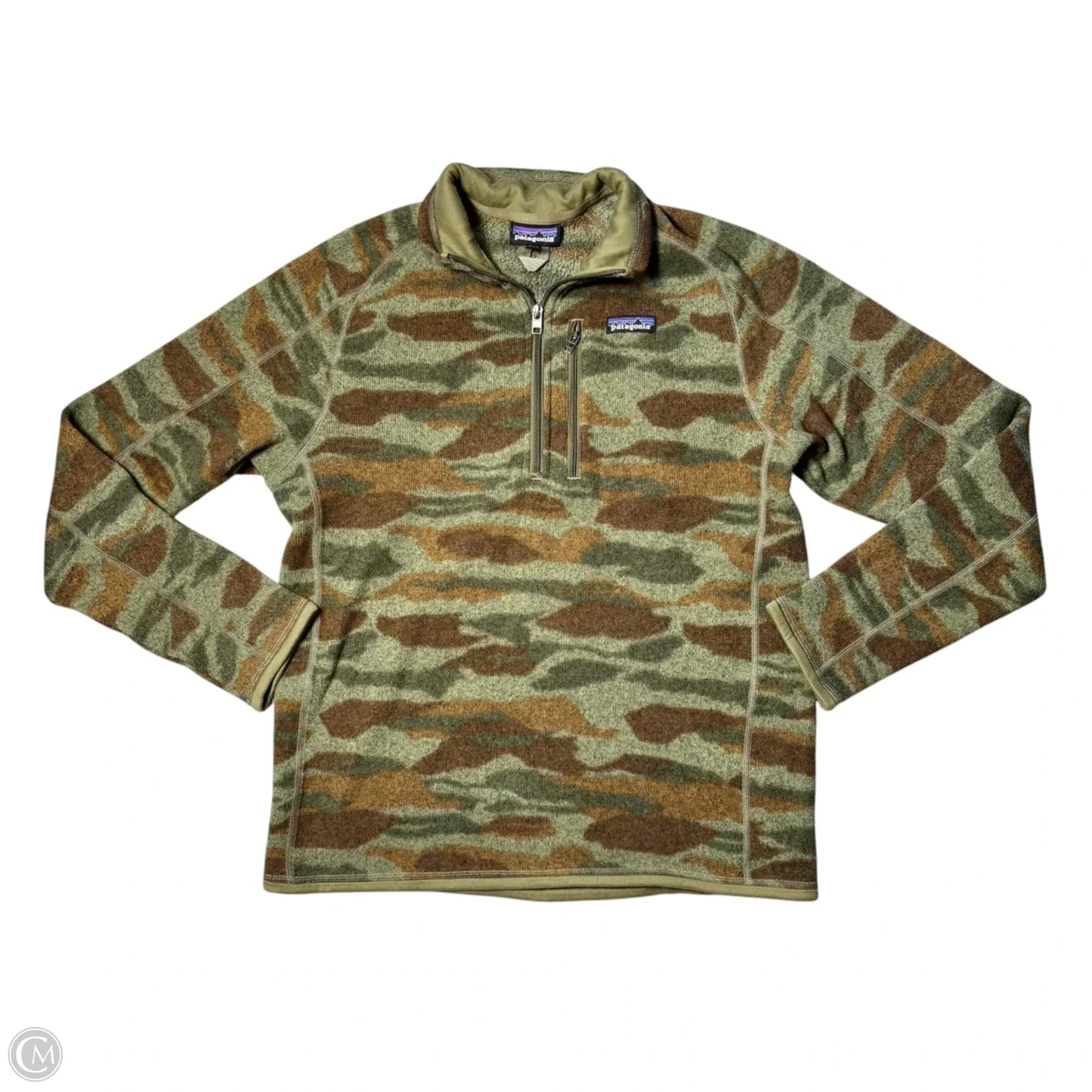 Jacket Fleece By Patagonia In Camouflage Print, Size: M