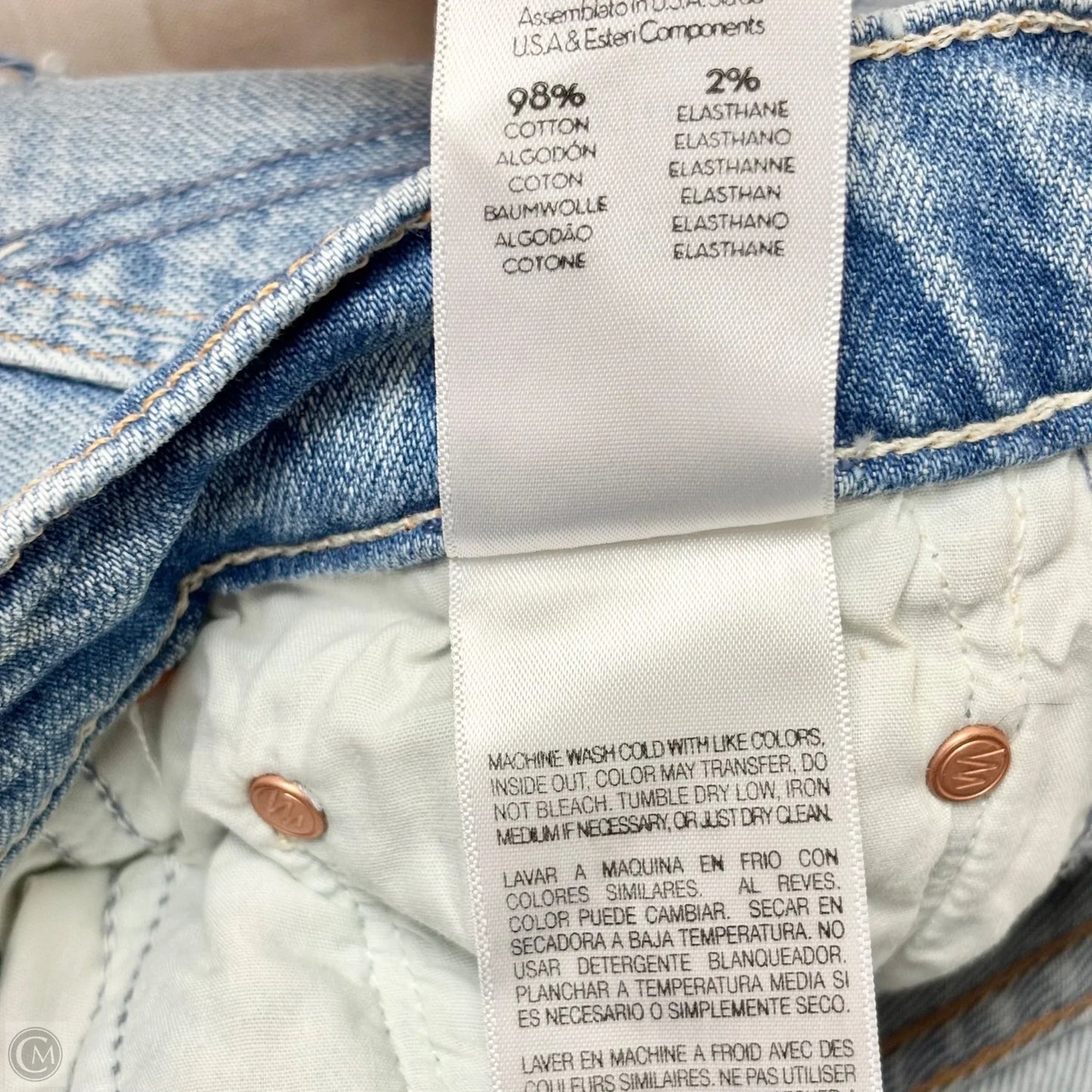 Jeans Straight By Mother In Blue Denim, Size: 8