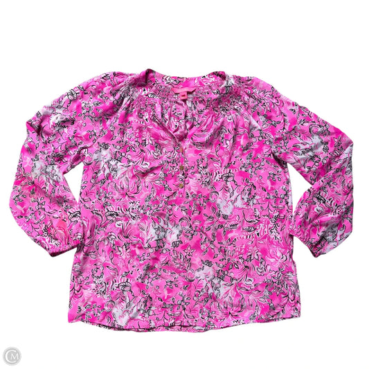 Top Long Sleeve Designer By Lilly Pulitzer In Pink, Size: L