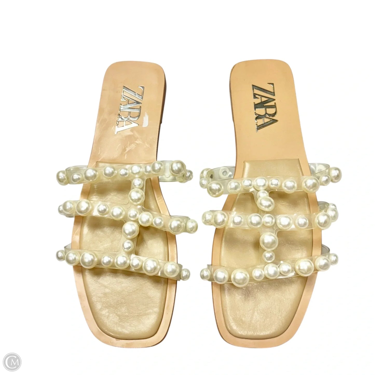Sandals Flats By Zara In Tan & White, Size: 9.5