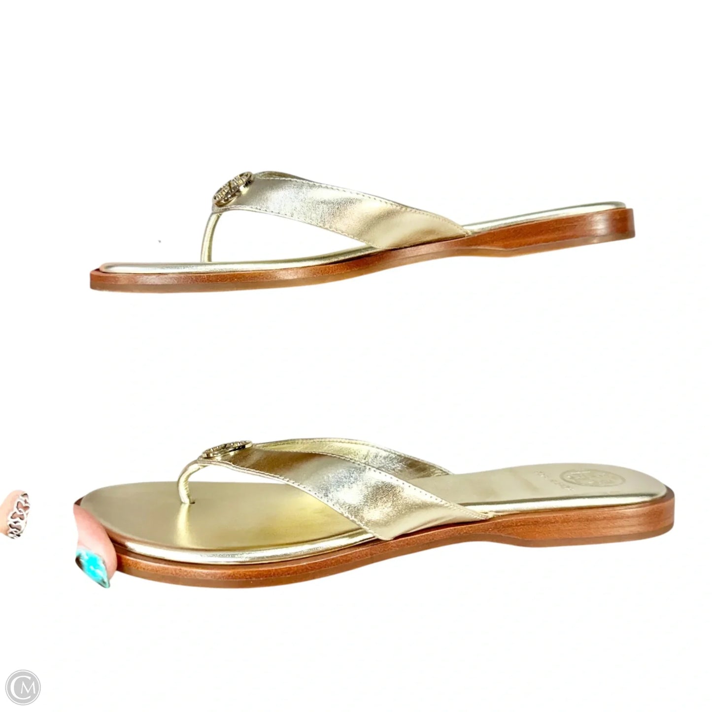 Sandals Designer By Tory Burch In Gold, Size: 7