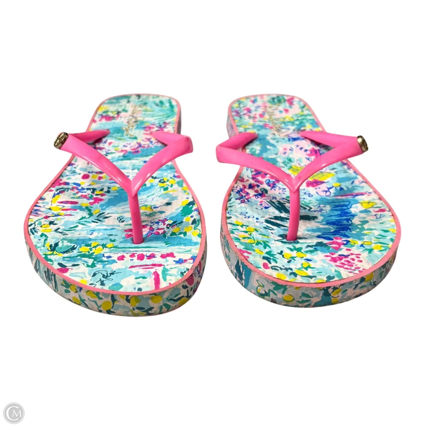 Sandals Designer By Lilly Pulitzer In Blue & Pink, Size: 7