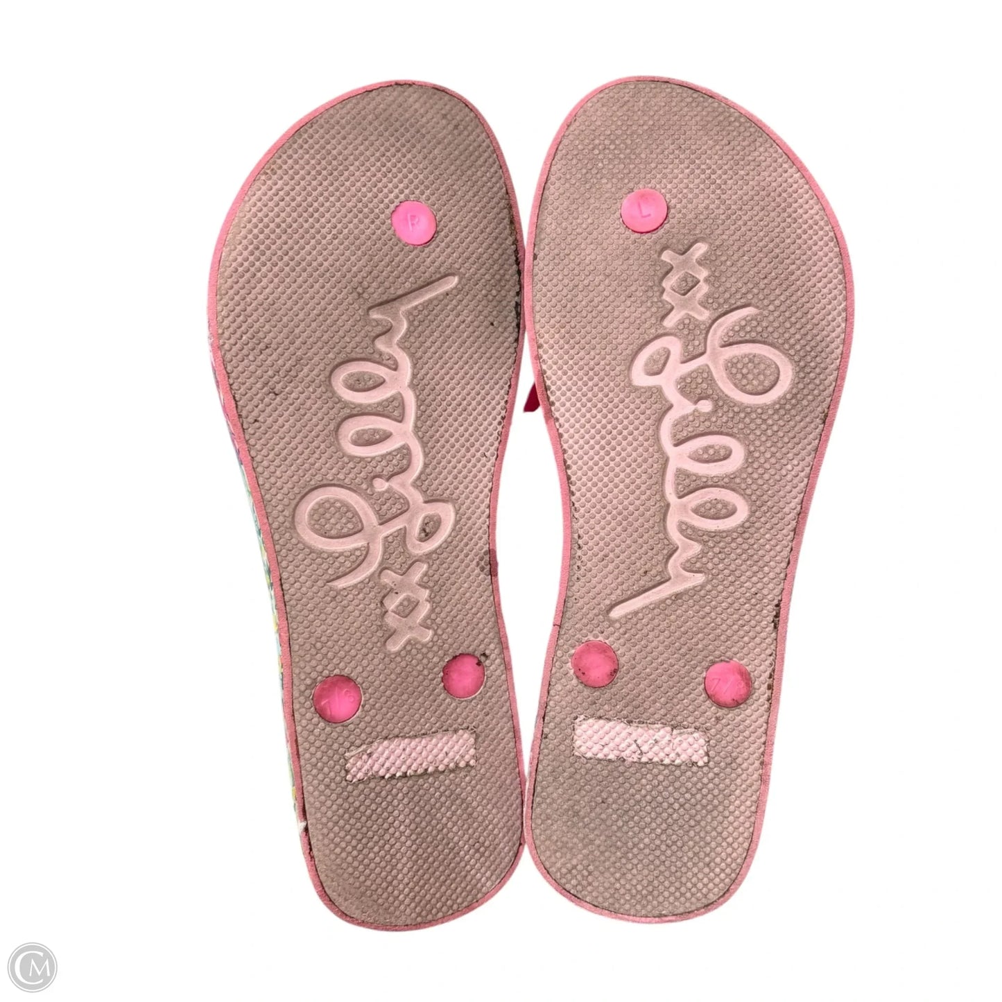 Sandals Designer By Lilly Pulitzer In Blue & Pink, Size: 7