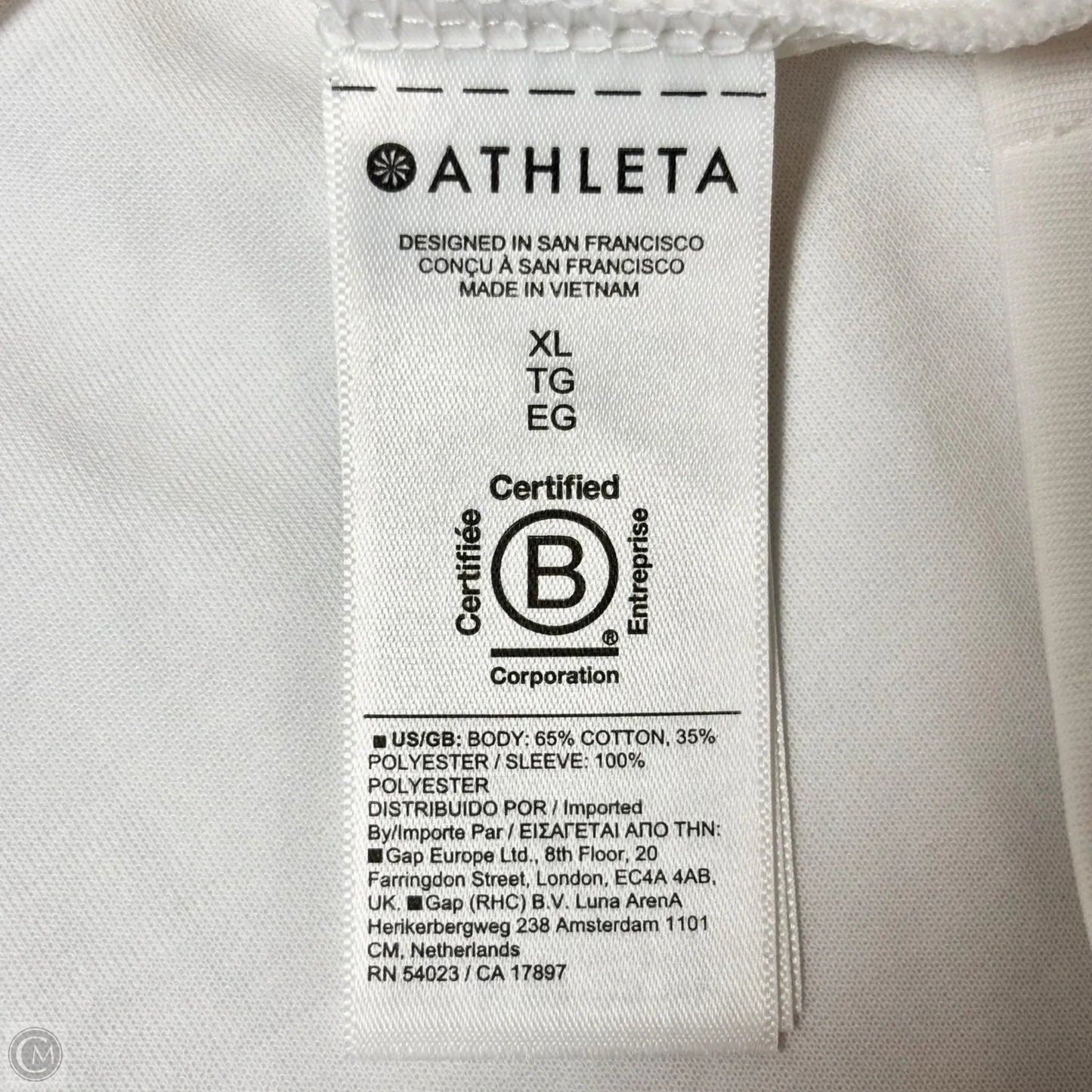 Athletic Top Long Sleeve Crewneck By Athleta In White, Size: Xl