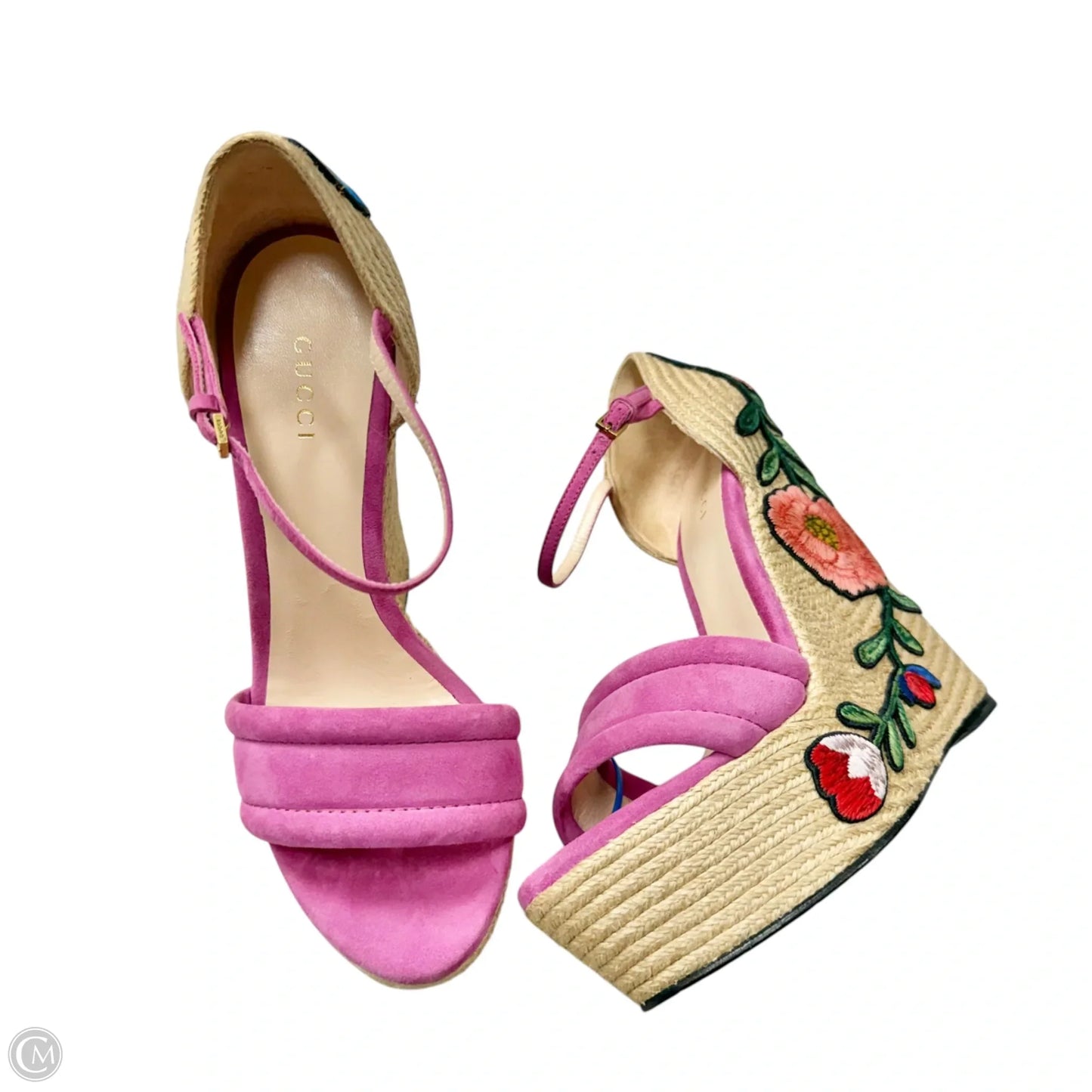 Shoes Luxury Designer By Gucci In Pink, Size: 7