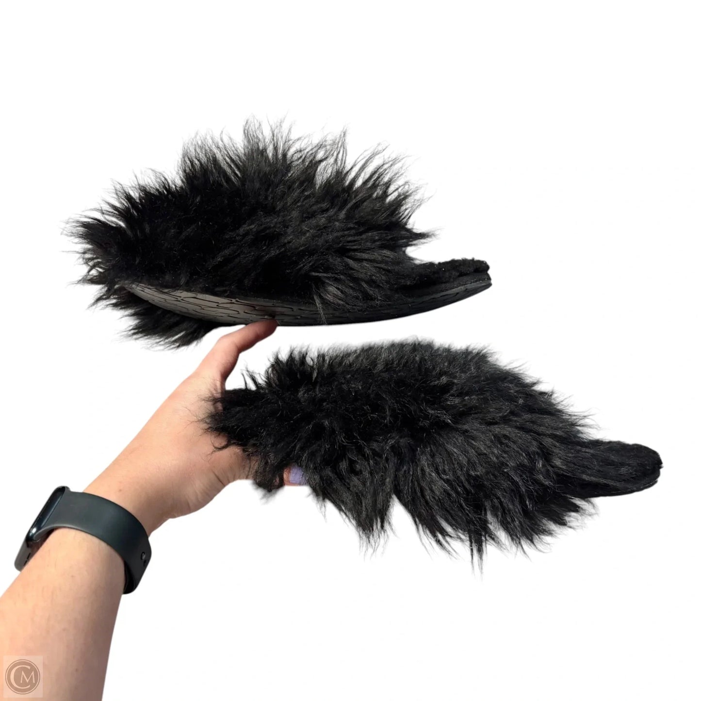 Slippers Designer By Ugg In Black, Size: 8
