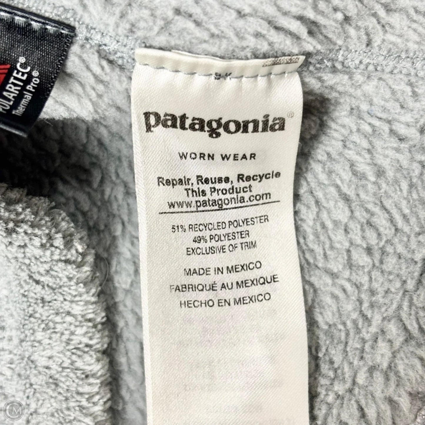 Sweatshirt Collar By Patagonia In Grey, Size: S