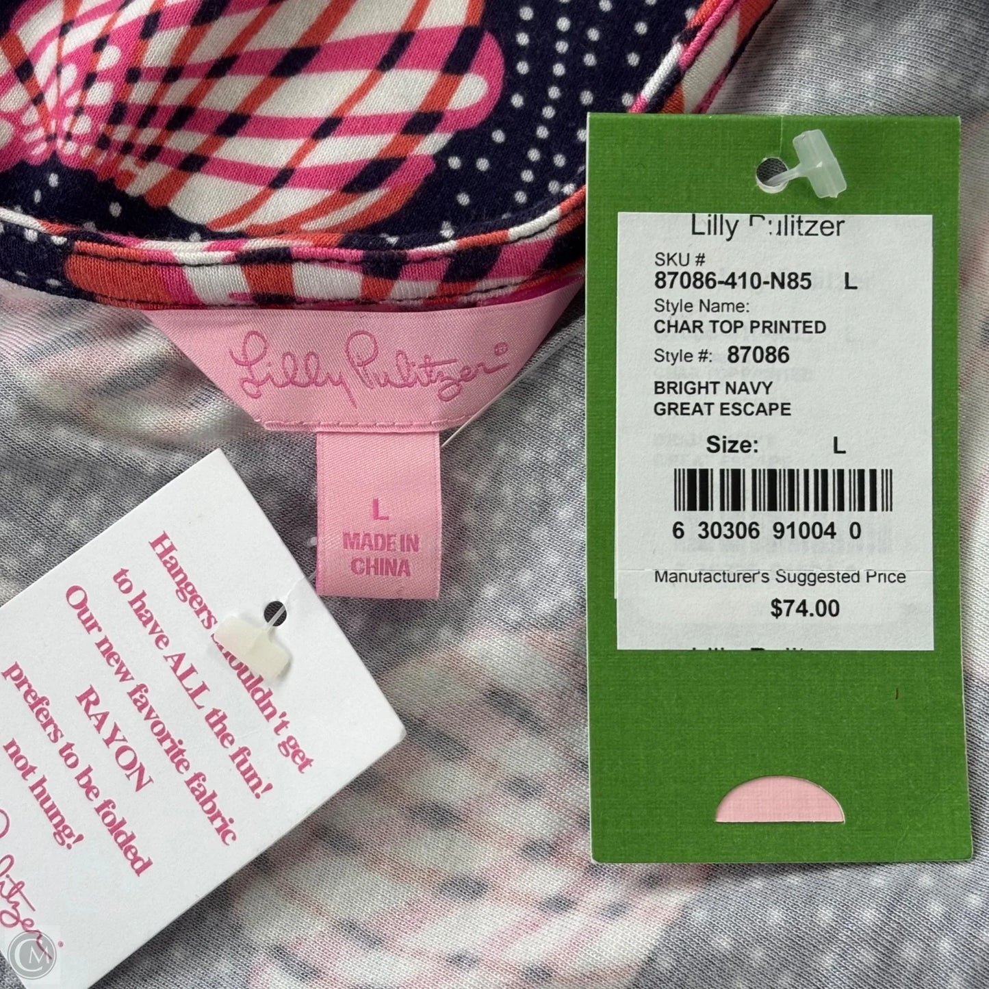 Top Sleeveless Designer By Lilly Pulitzer In Nautical Print, Size: L