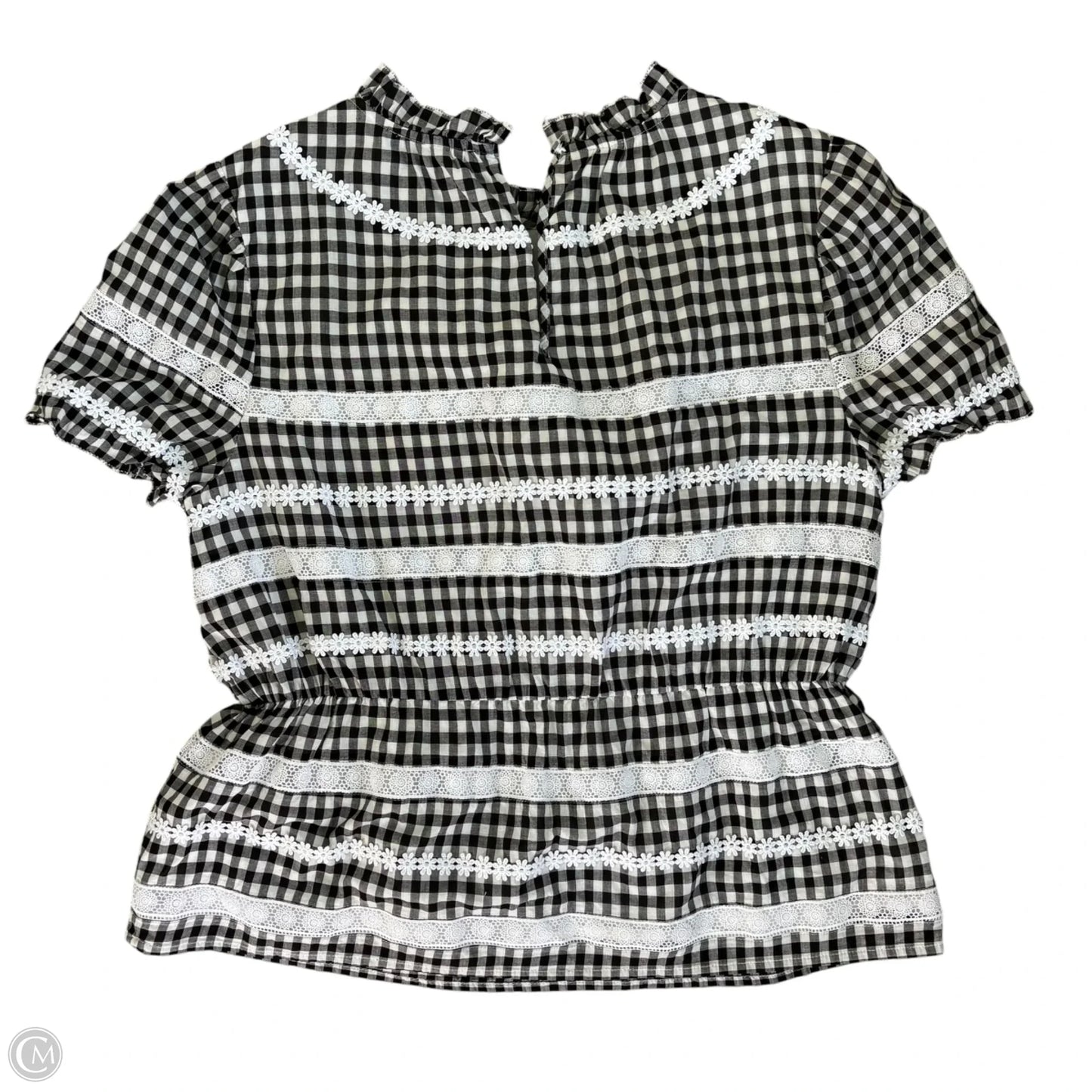 Top Short Sleeve By J. Crew In Plaid Pattern, Size: M
