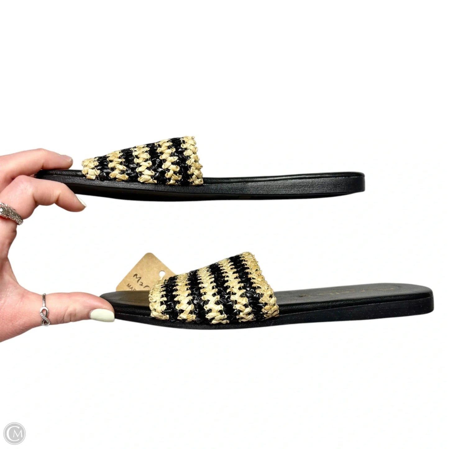 Sandals Flats By Mariella In Black & Tan, Size: 7.5