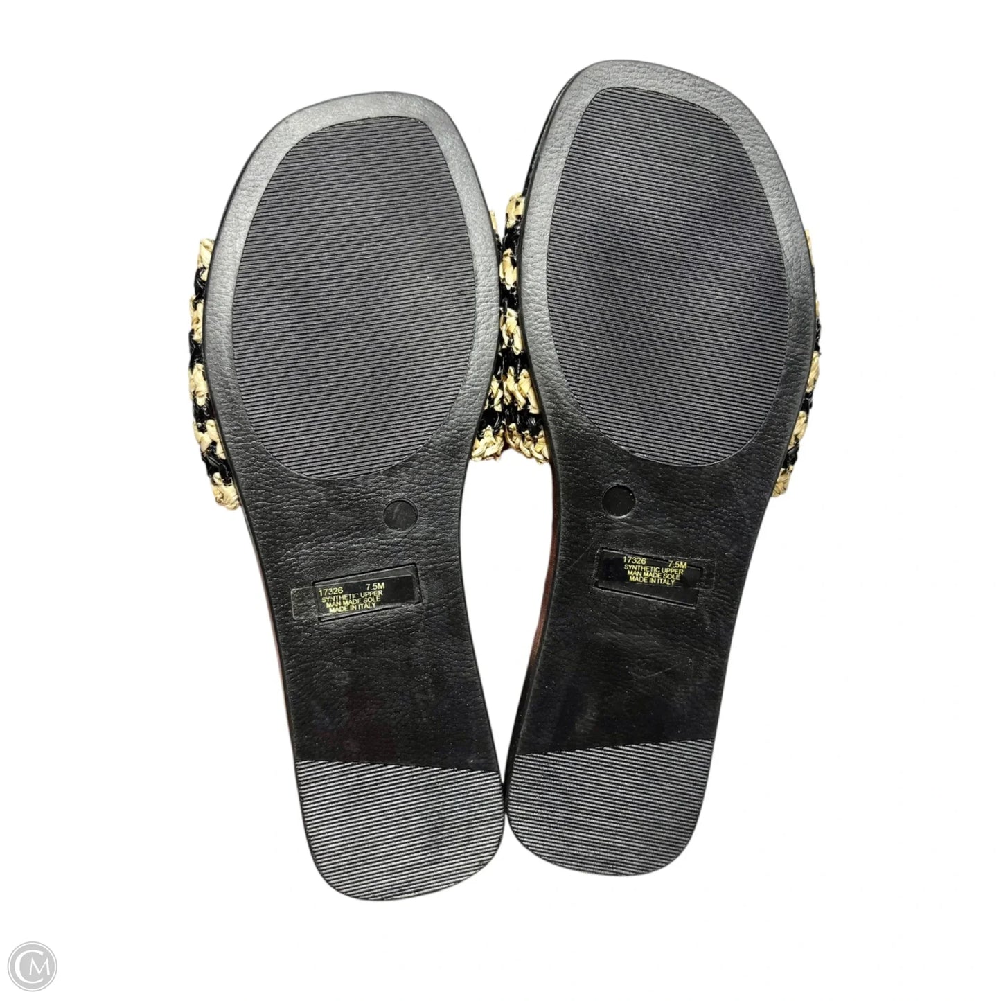 Sandals Flats By Mariella In Black & Tan, Size: 7.5