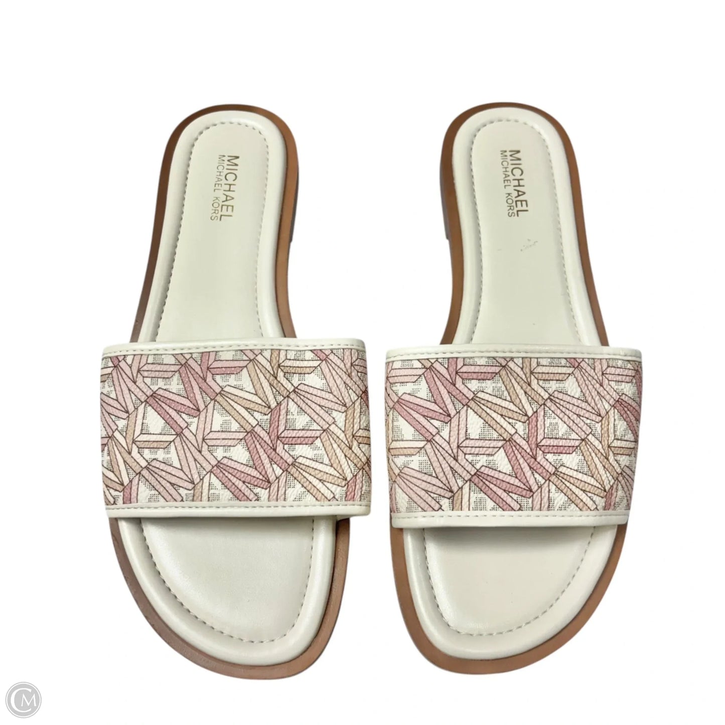 Sandals Flats By Michael By Michael Kors In Pink & Tan, Size: 6.5