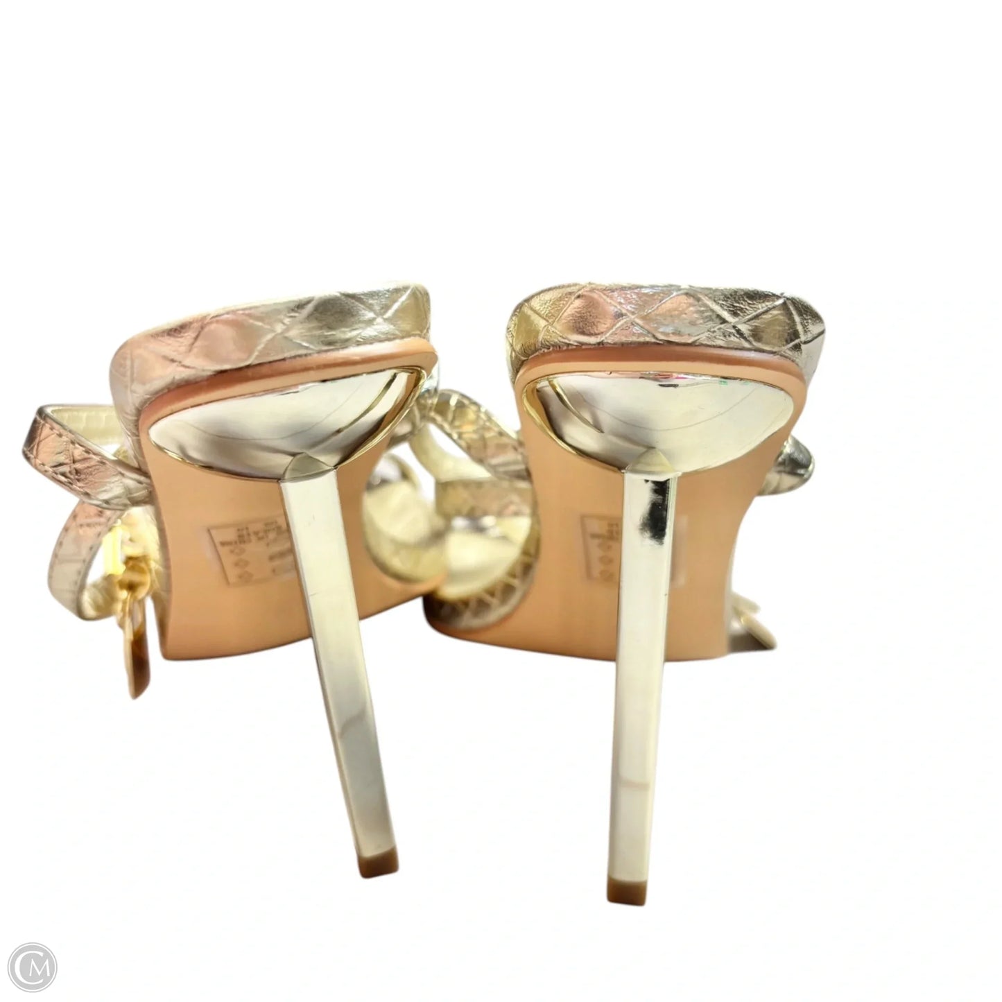 Sandals Heels Stiletto By Fashion Nova In Gold, Size: 10