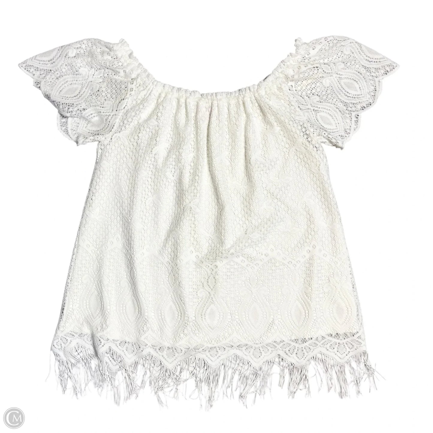 Top Short Sleeve Designer By Lilly Pulitzer In White, Size: M