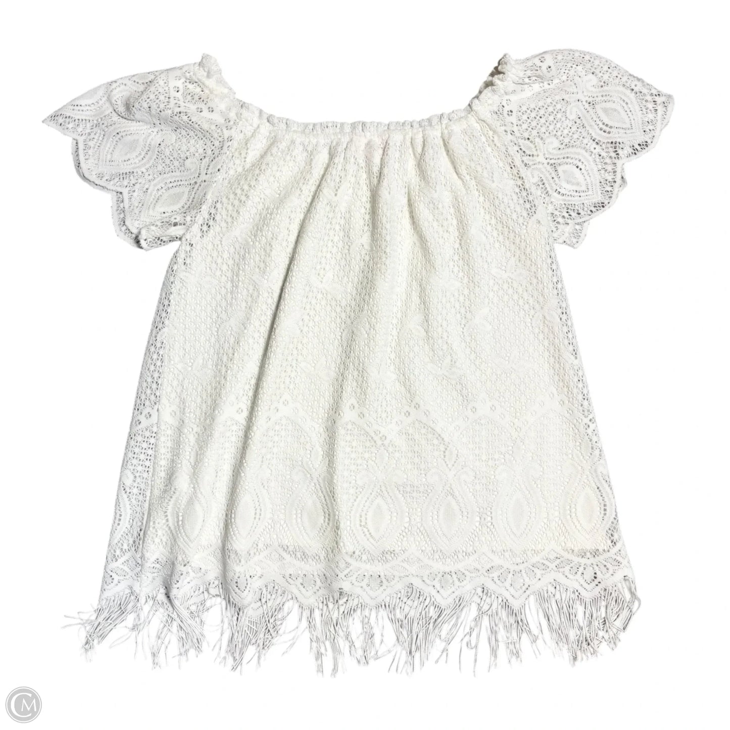 Top Short Sleeve Designer By Lilly Pulitzer In White, Size: M